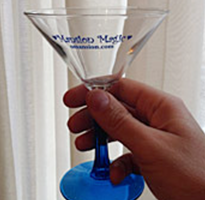 Mansion Blue Martini Glass